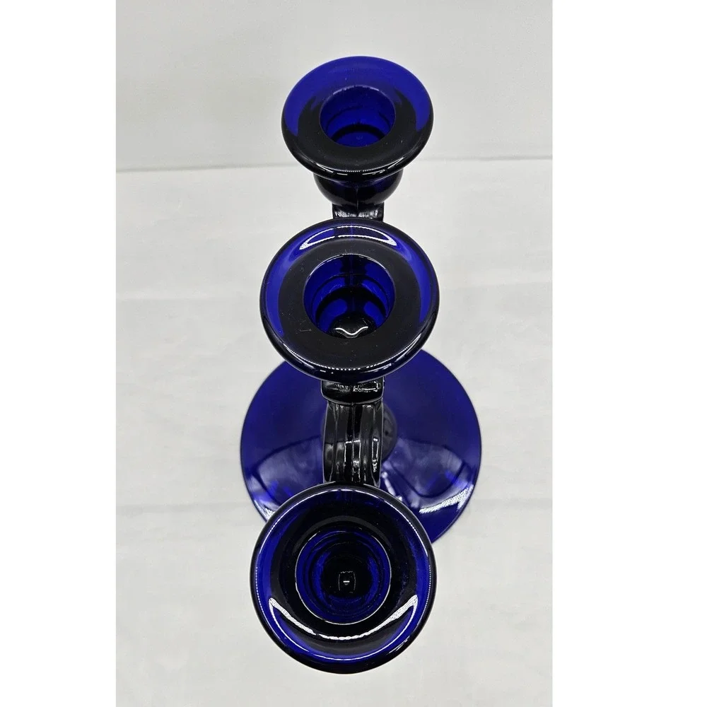 Cambridge Glass Co 3-lite #1307 Ornate Scroll Taper Candle Holder